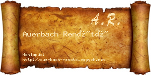 Auerbach Renátó névjegykártya